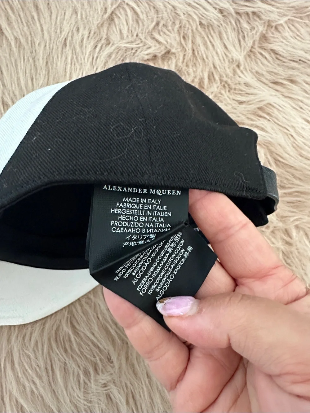Alexander McQueen black and white cap